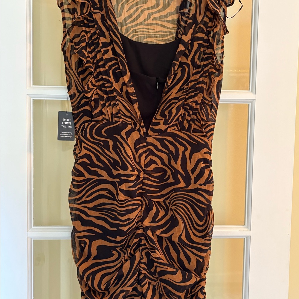 Express Zebra Print Dress - Black and Brown